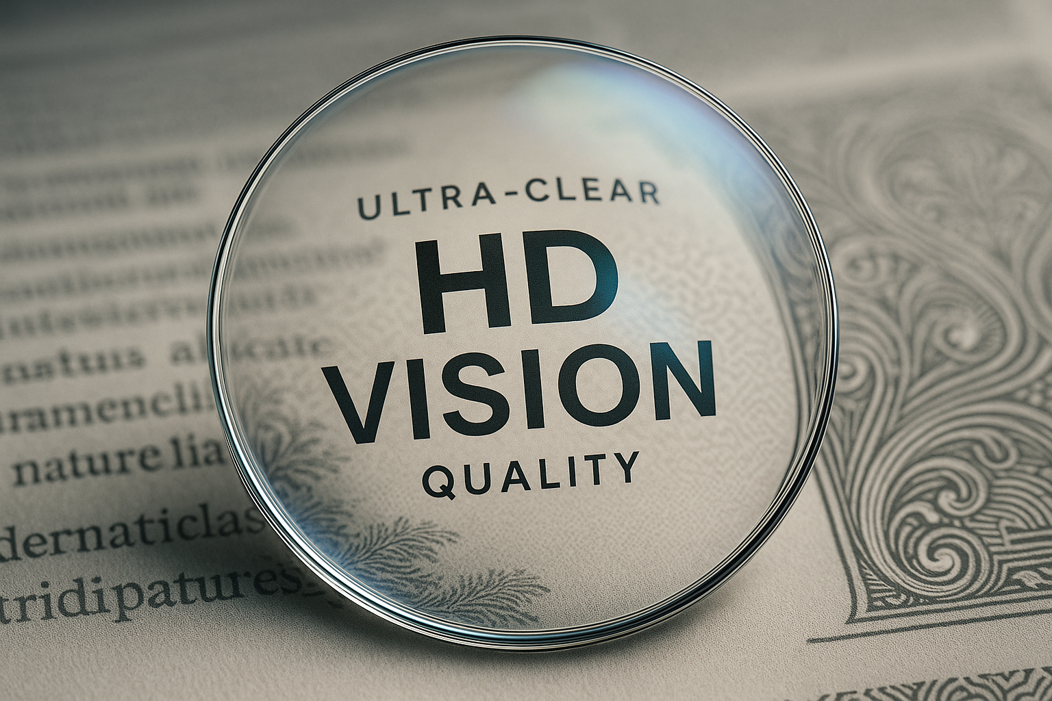 highlight a lens with advanced coatings showing a very clear hd vision